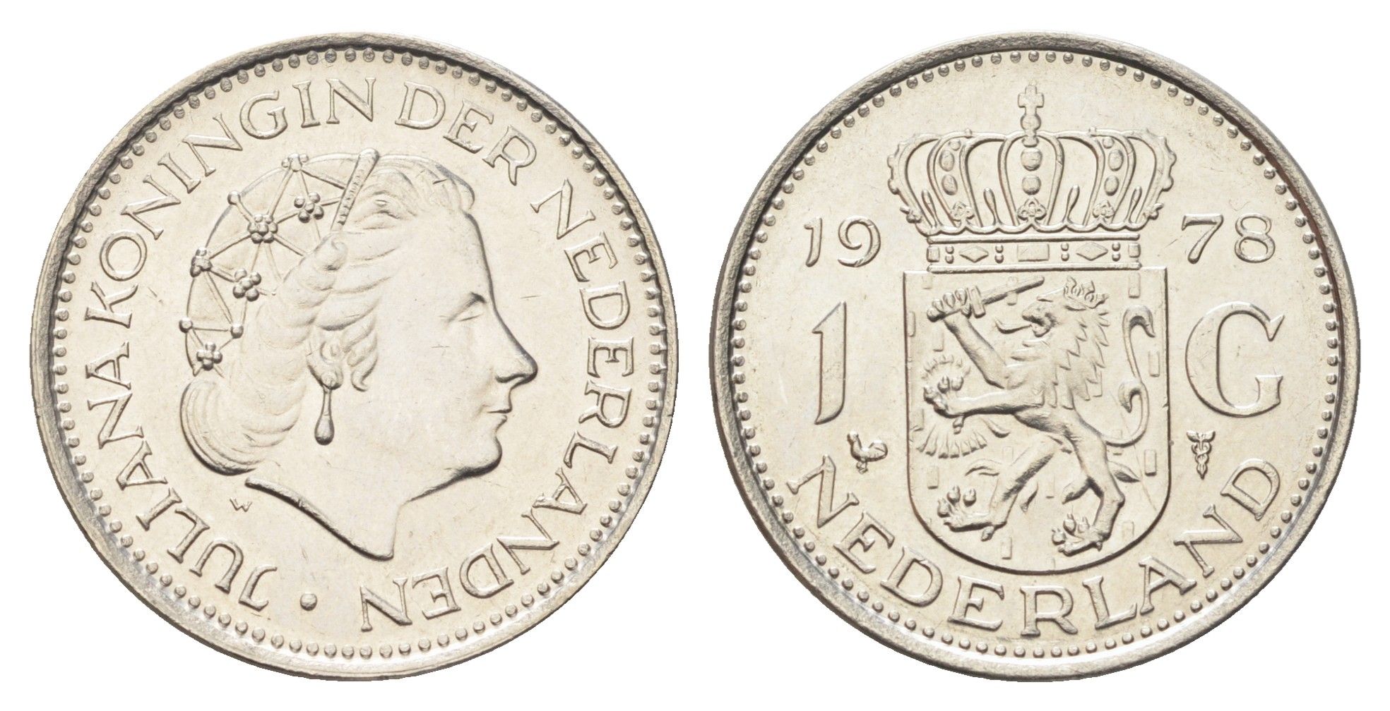 Нидерланды 1 гульден 1978 Юлиана (1948-1980) KM 184a никель UNC 4706-1244