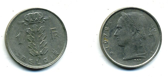БЕЛЬГИЯ 1 ФРАНК 1978 BELGIE KM 143.1 медно-никель 25-1347