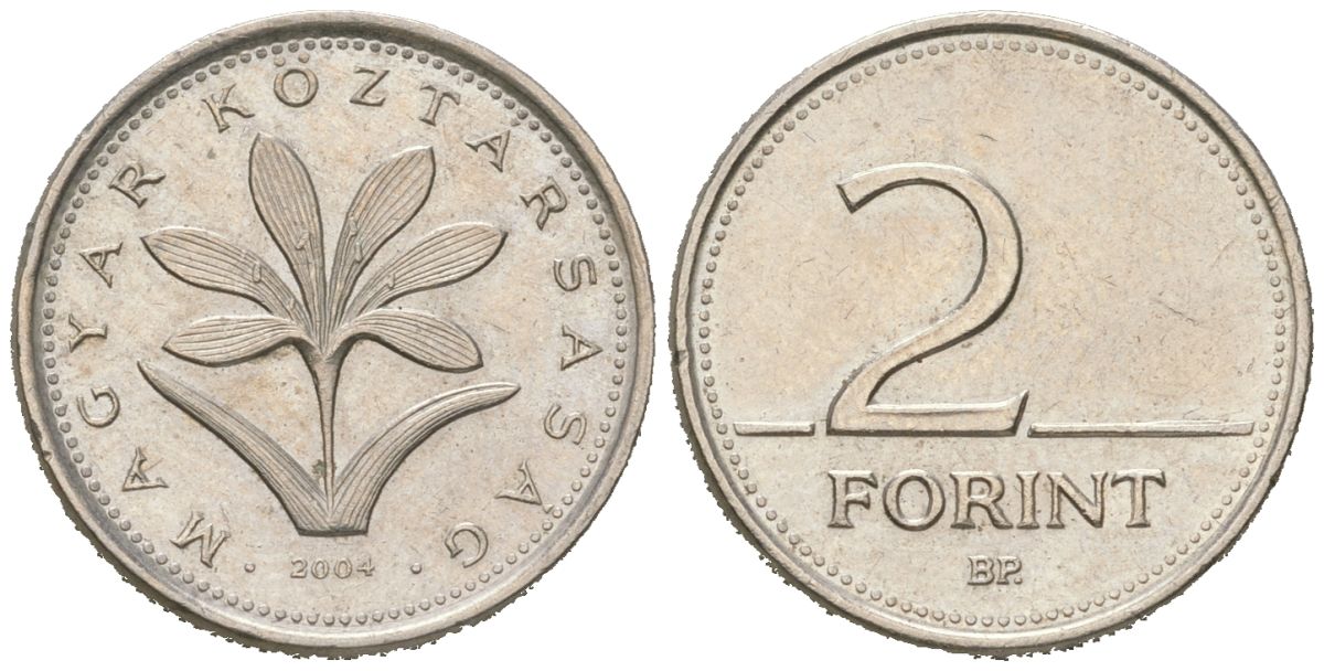 Венгрия 2 форинта 2004 BP KM 693 медно-никель UNC 4617-1041
