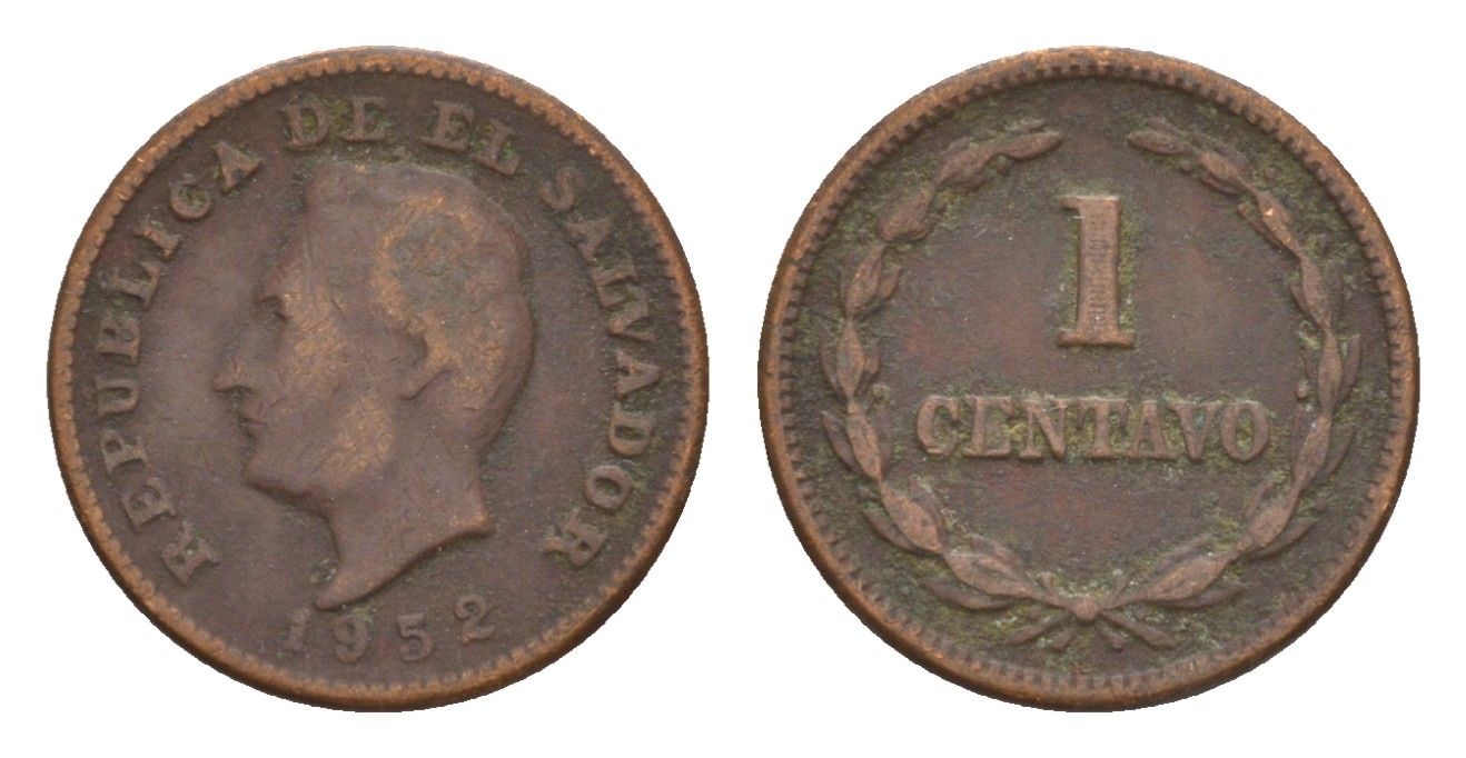 Сальвадор 1 сентаво 1952 KM 135.1 бронза 4649-812