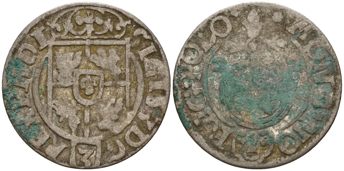 Польша 3 полкера (3 полторака - 1 крейцер) ND (1620-1627) Сигизмунд III Ваза (1587-1632) KM 41 серебро 4158-1157