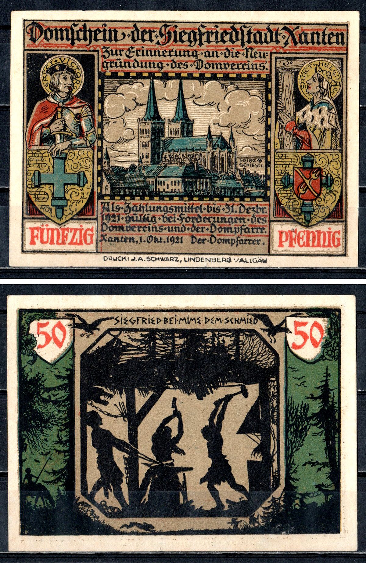 Ксантен (Пруссия, Рейн) 50 пфеннигов ND 2193-39-1-1