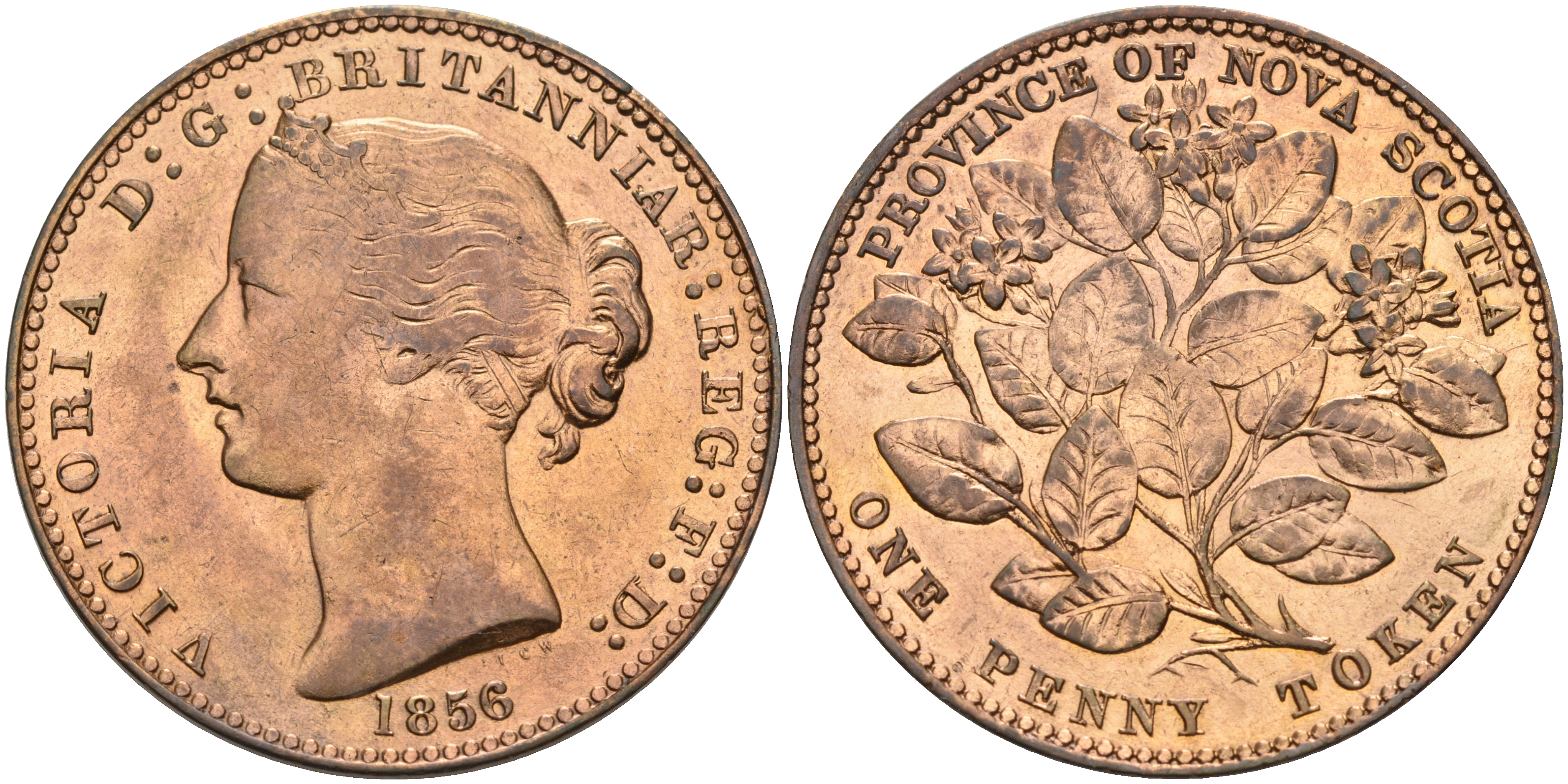 Канада, Новая Шотландия 1 пенни 1856 Nova Scotia KM 6 медь 00-00