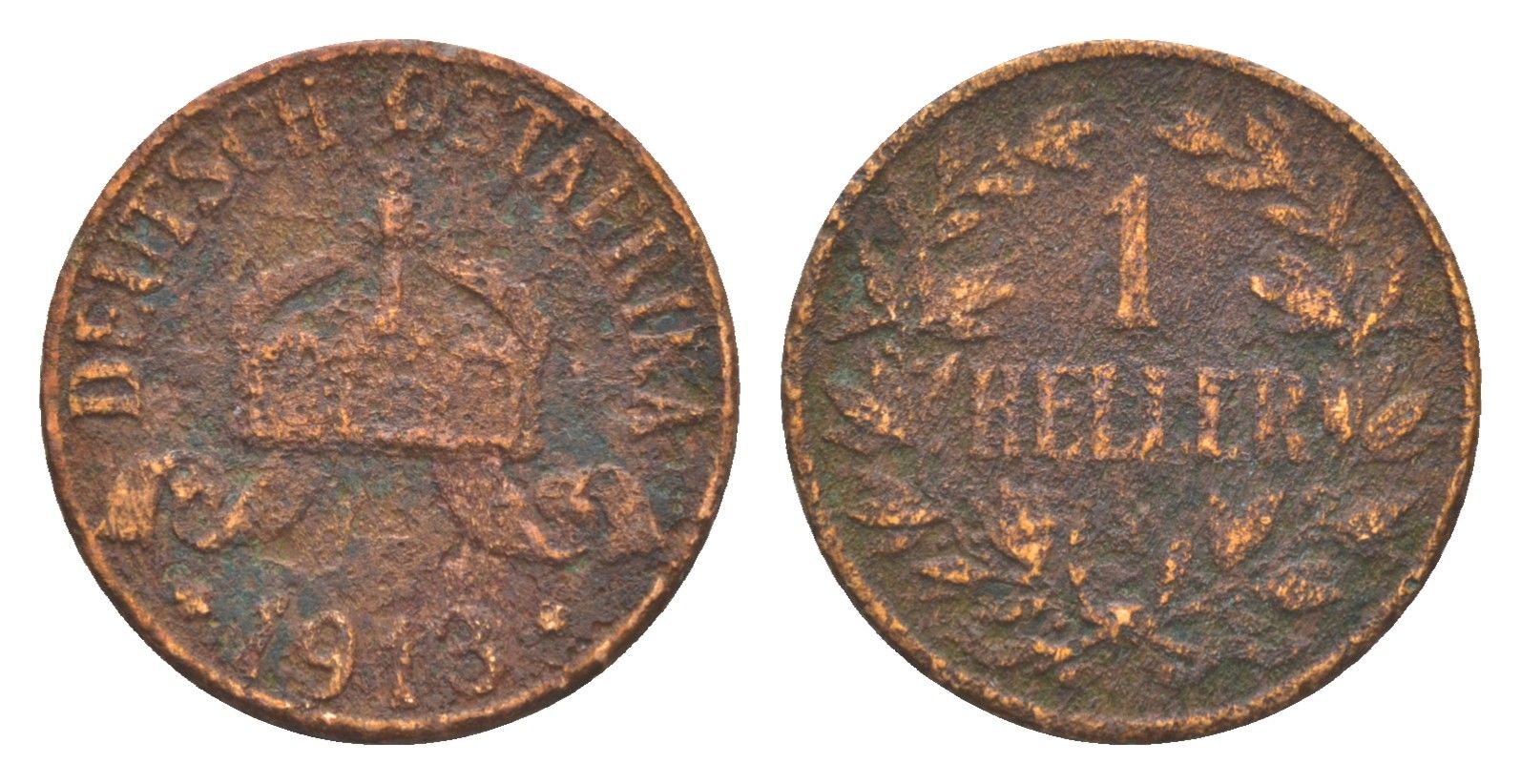 Германская Восточная Африка 1 геллер 1913 KM 7 бронза 4647-1156