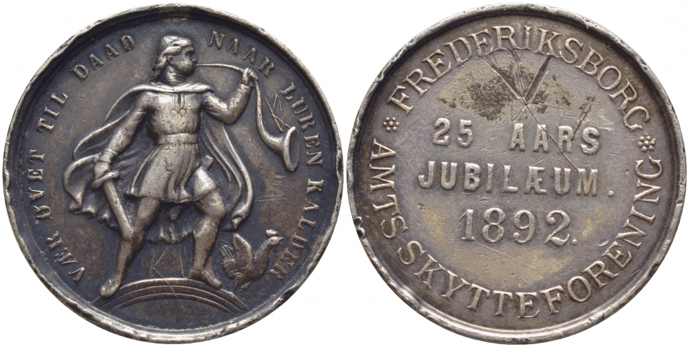 ДАНИЯ МЕДАЛЬ 1892 ЗАМОК ФРИДЕРИКСБОРГ, НАЦИОНАЛЬНЫЙ МУЗЕЙ ИСТОРИИ, ДИАМЕТР 28,5 ММ. ВЕС 10,3 ГР. 1084-4-63