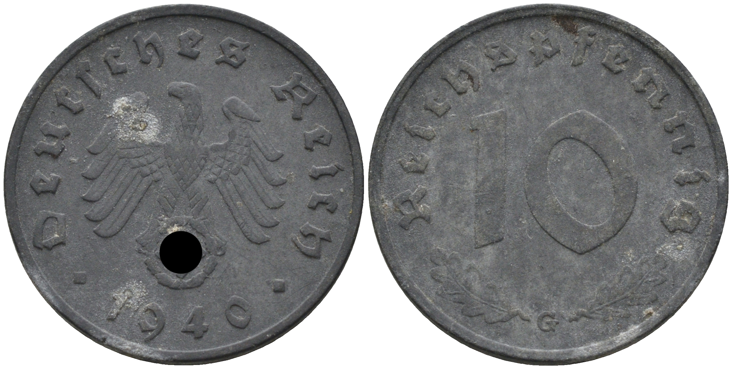 Германия 10 рейхспфеннигов 1940 G KM 101, J. 371 цинк 4116-551