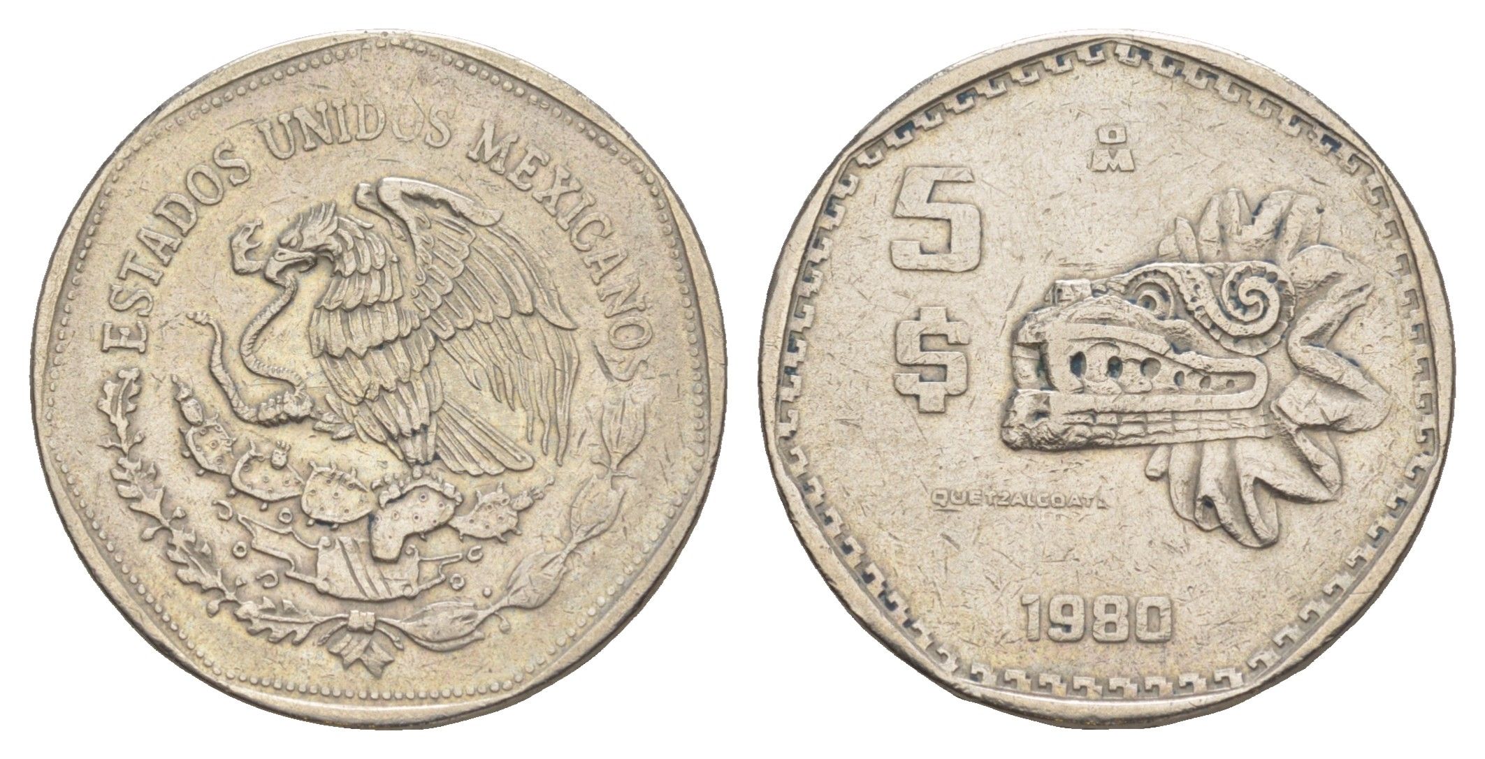 Мексика 5 песо 1980 Mo KM 485 медно-никель 4637-643