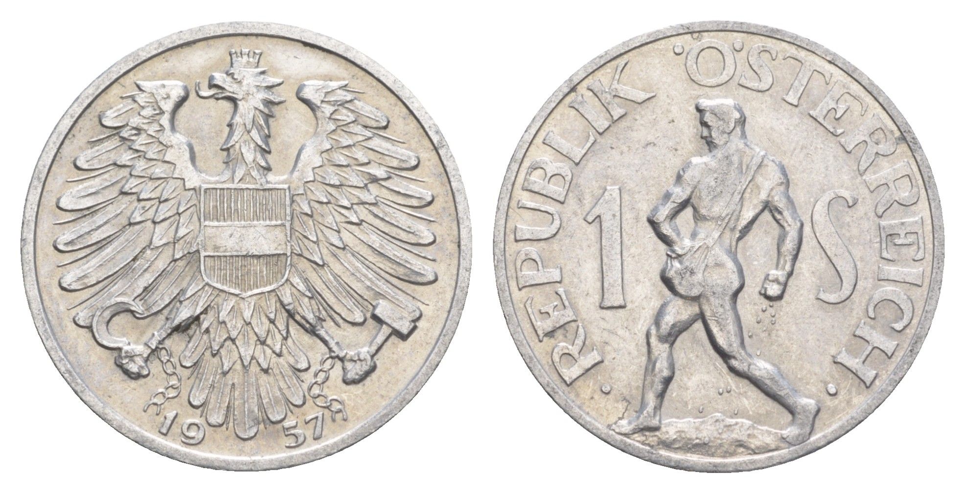 Австрия 1 шиллинг 1957 KM 2871 алюминий 4525-722