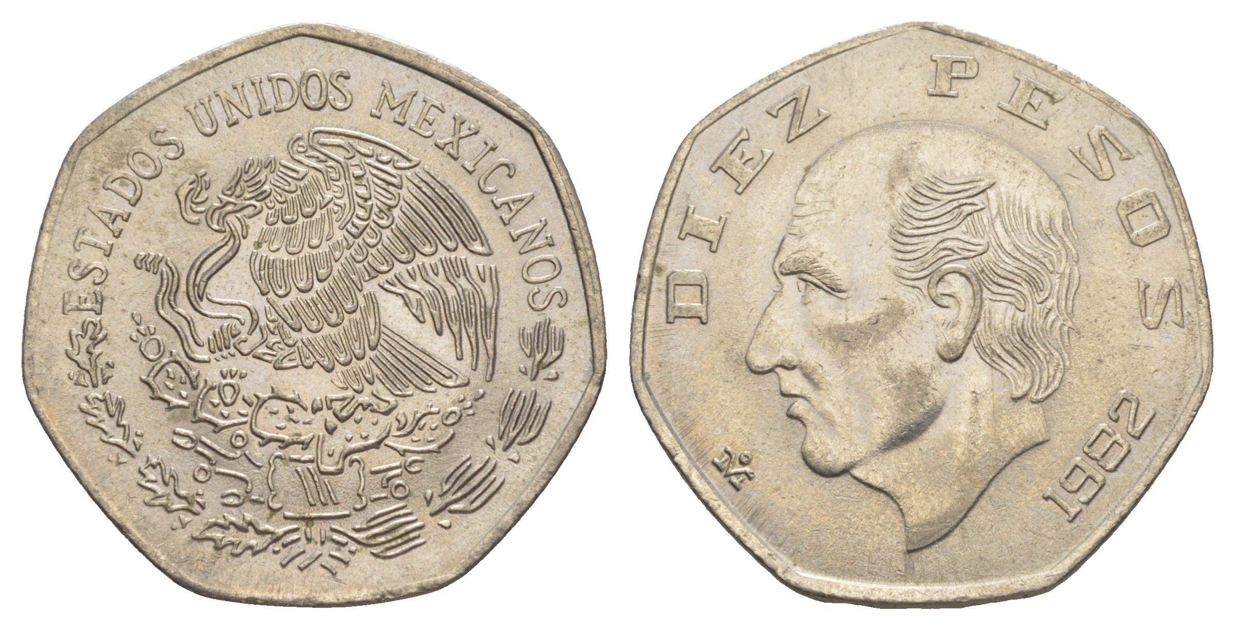 Мексика 10 песо 1982 Mo KM 477.2 медно-никель aUNC 4634-233