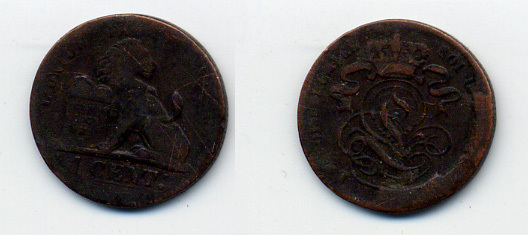 БЕЛЬГИЯ 1 САНТИМ ND KM 33.1 медь 35-112