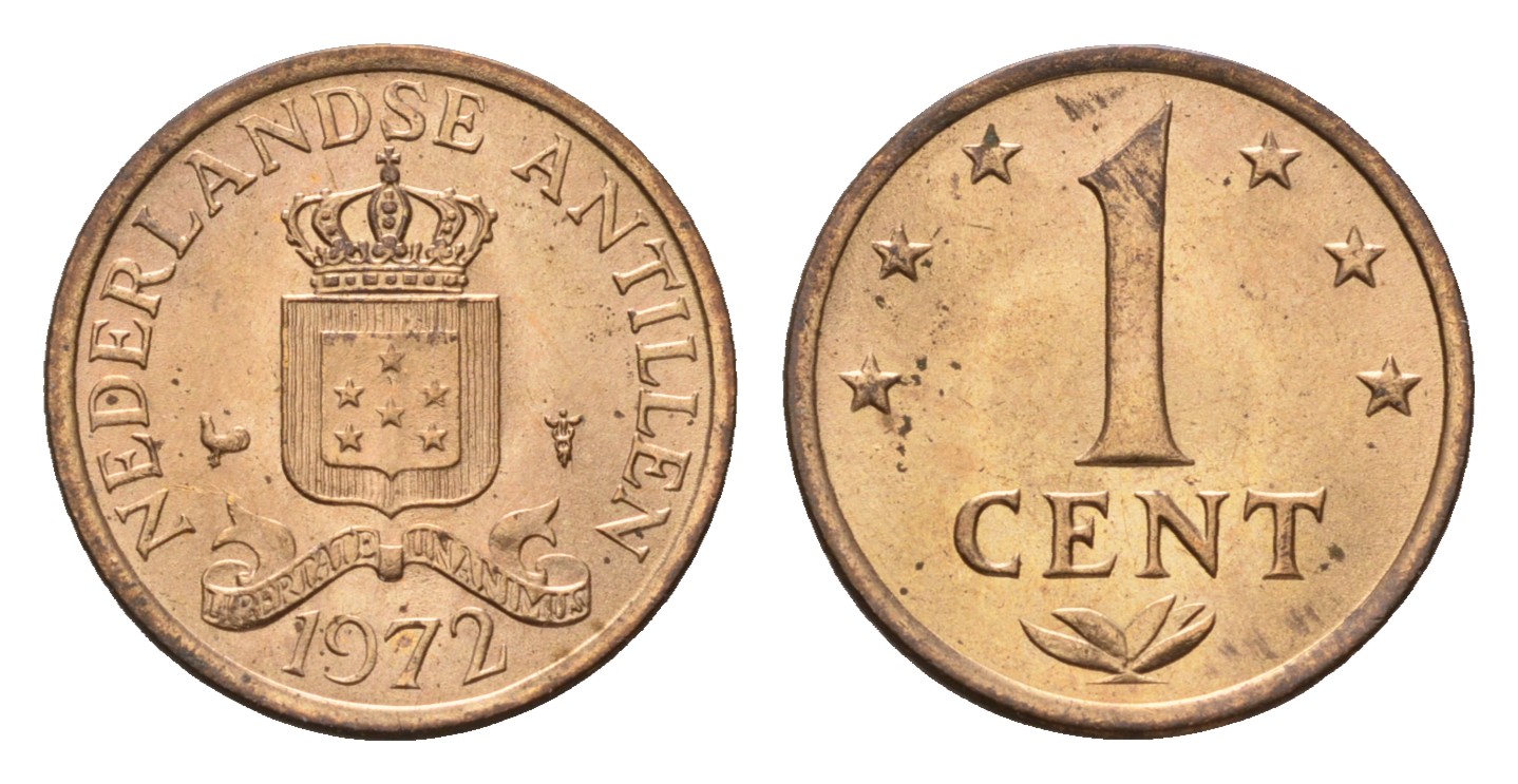 Нидерландские Антильские острова (Нидерландские Антилы) 1 цент 1972 Юлиана (1948-1980) KM 8 бронза  UNC  3458-1231