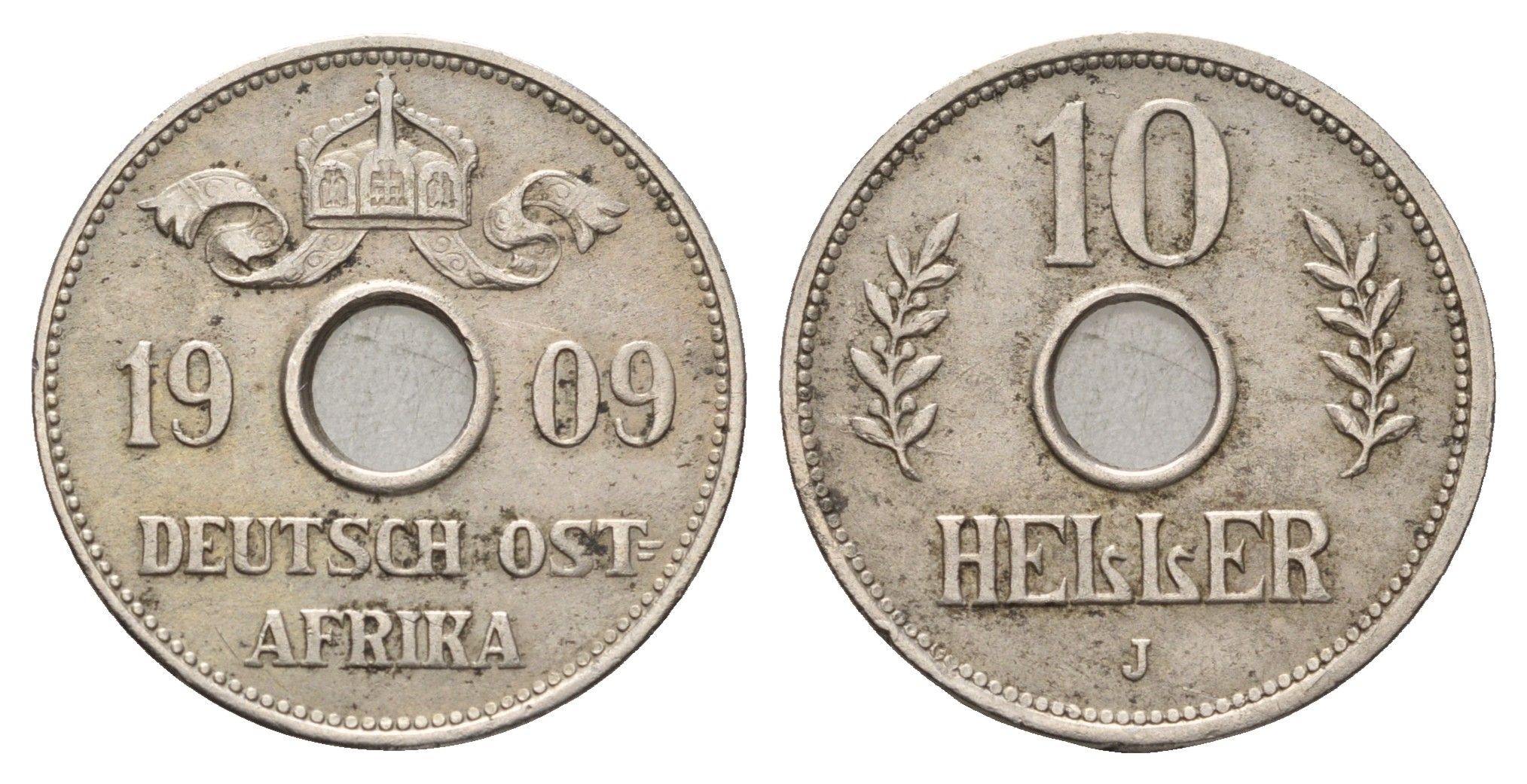 Германская Восточная Африка 10 геллеров 1909 J KM 12 медно-никель 1527-1245
