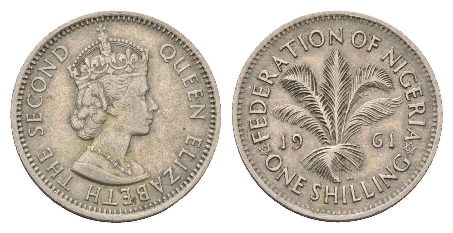 Нигерия 1 шиллинг 1961 KM 5 медно-никель 25-812