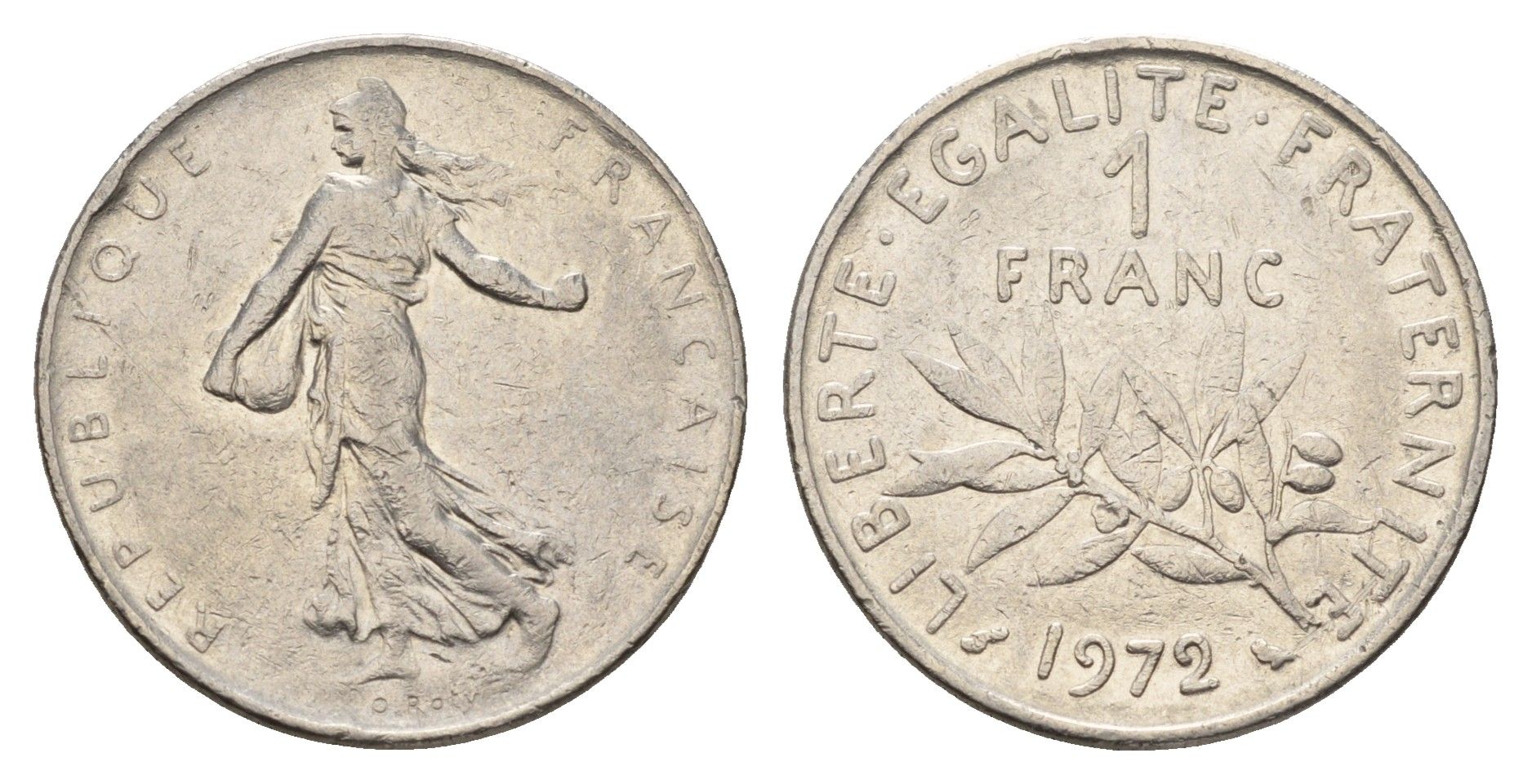 Франция 1 франк 1972 KM 925 никель 202-454