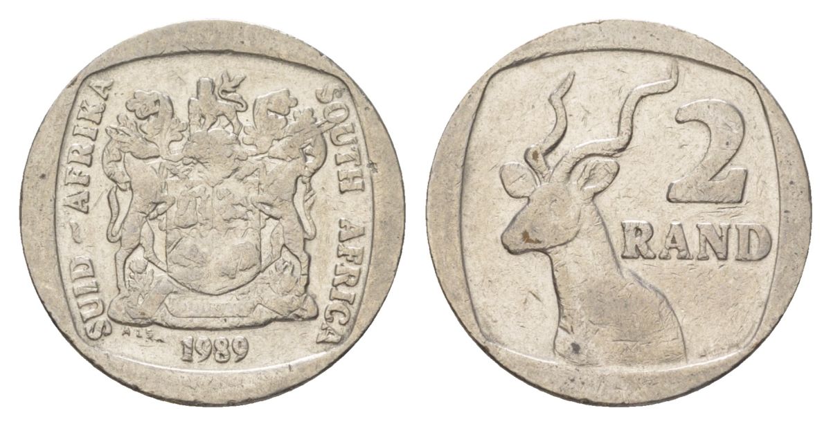ЮАР 2 ранда 1989 KM 139 медь плакированная никелем 4626-944