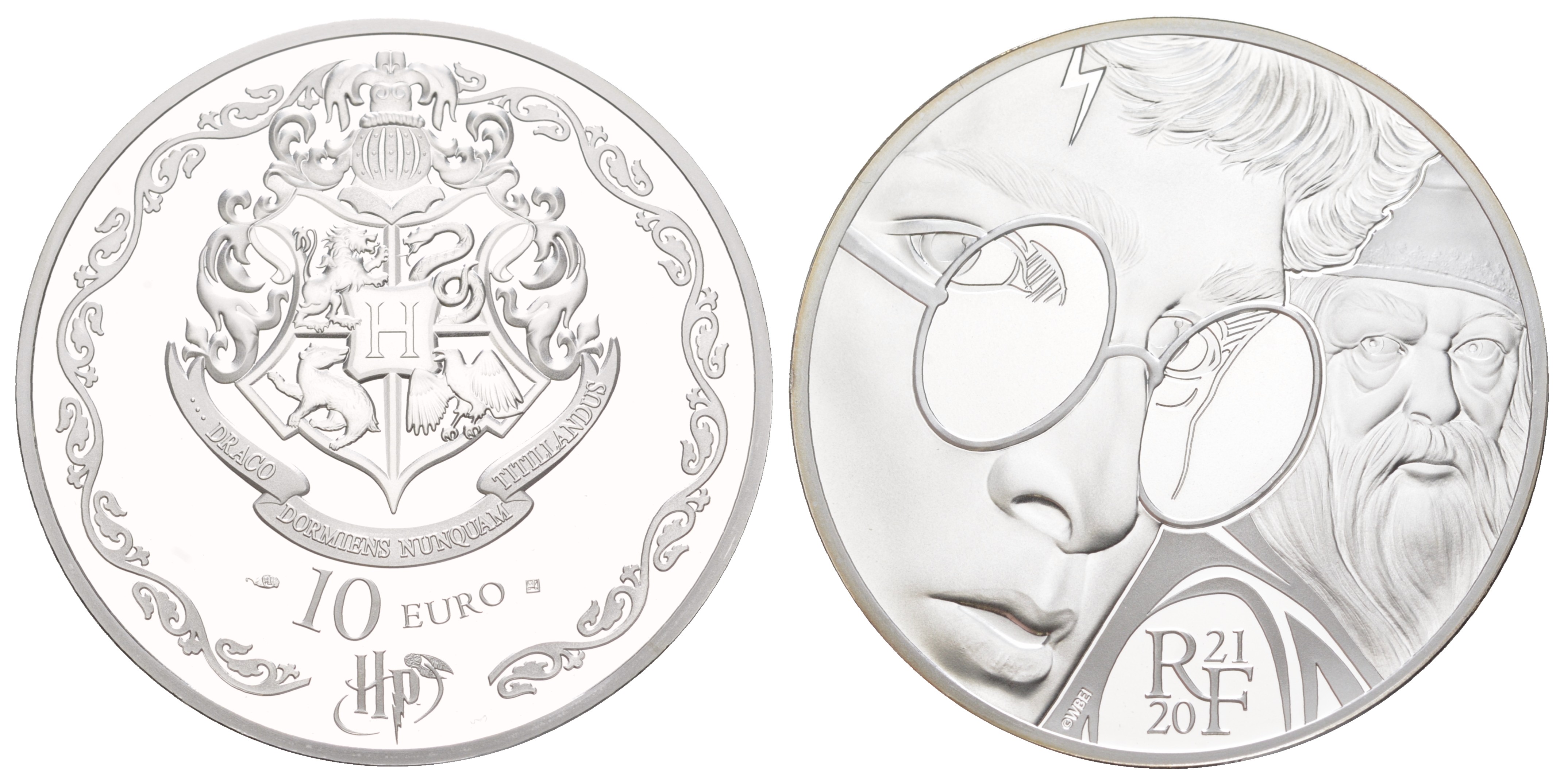 Франция набор из 2 монет (10 евро) 2021 Гарри Поттер - Гарри Потер и Альбус Дамблдор, Сова Букля, в оригинальной упаковке, с сертификатом, тираж 5.000 экземпляров KM 2963 и 2964 серебро PROOF 8-2-01-64