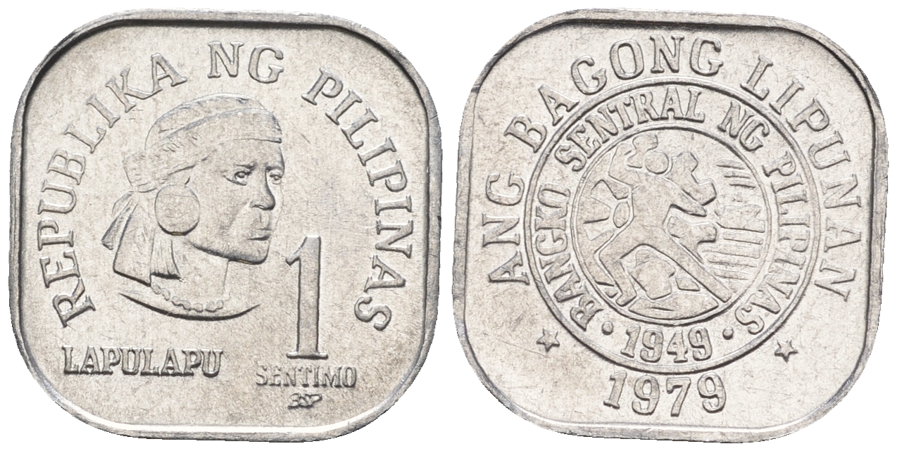 Филиппины 1 сентимо 1979 вождь острова Мактан Лапу-Лапу KM 205 алюминий  UNC  220-1069