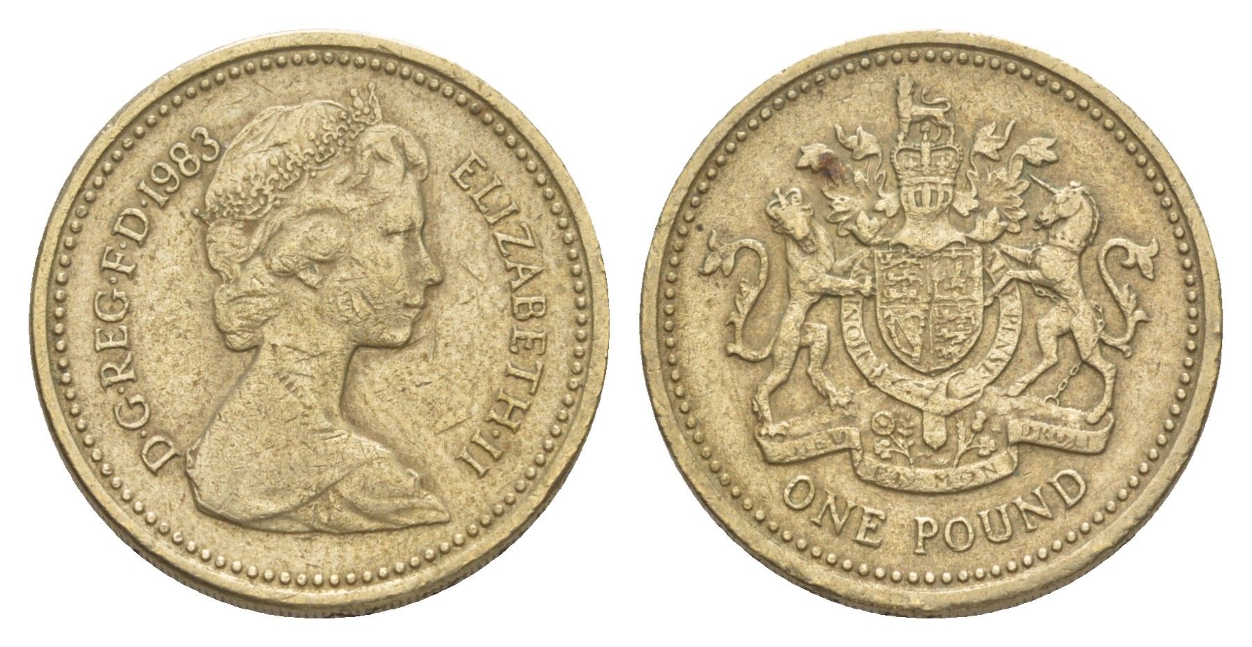 Великобритания 1 фунт 1983 Елизавета II (1952-2022) KM 933, Spink 4221 никель латунь 4638-737