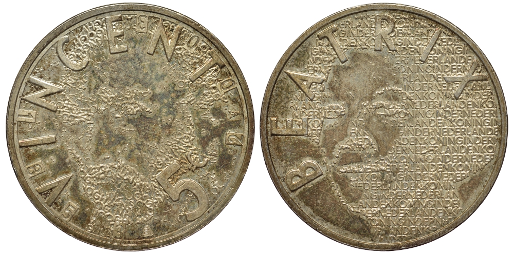 Нидерланды 5 евро 2003 150 лет со дня рождения Винсента ван Гога (1853-1890) KM 245 серебро 443-423