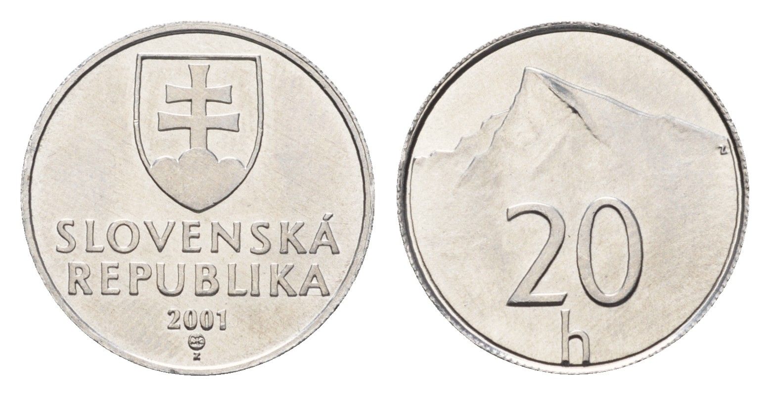 Словакия 20 геллеров 2001 KM 18 алюминий UNC 4685-645