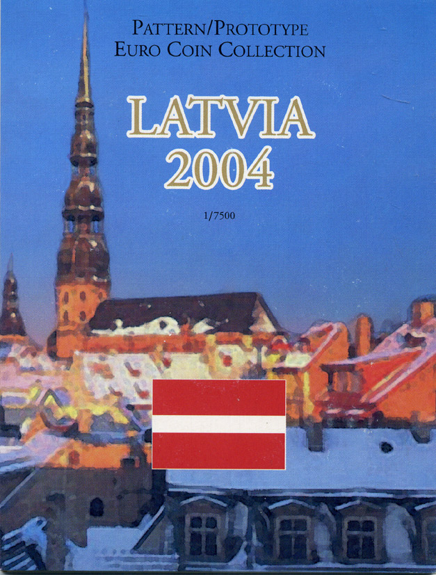 Латвия набор из 8 монет 2004 европробники, в оригинальном картонном буклете, тираж 7500 экз. 5-6-3-41