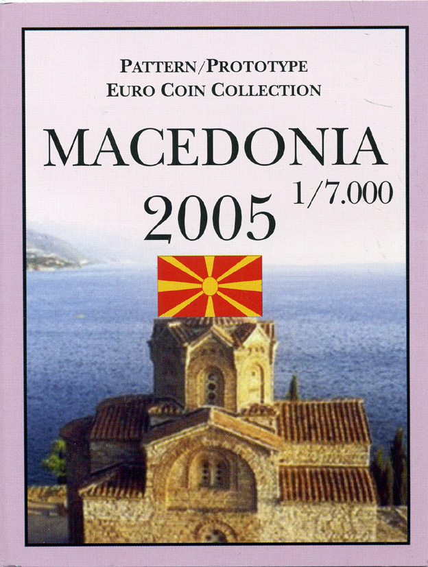 Македония набор из 8 монет 2005 европробники, в оригинальном картонном буклете, тираж 7000 экз. 00-00