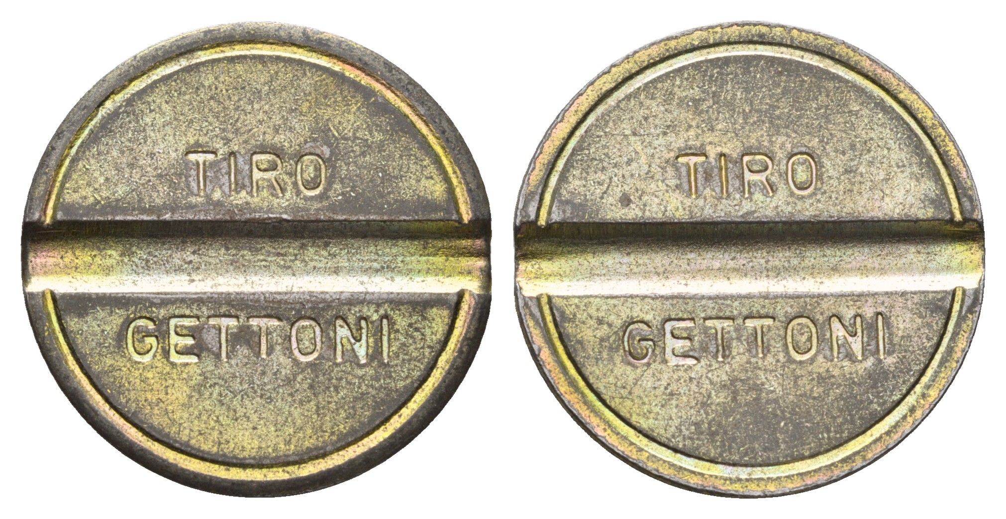Италия жетон для игровых автоматов Tiro Gettoni диаметр 25,5 мм, вес 6,9 гр нержавеющая сталь 4670-615