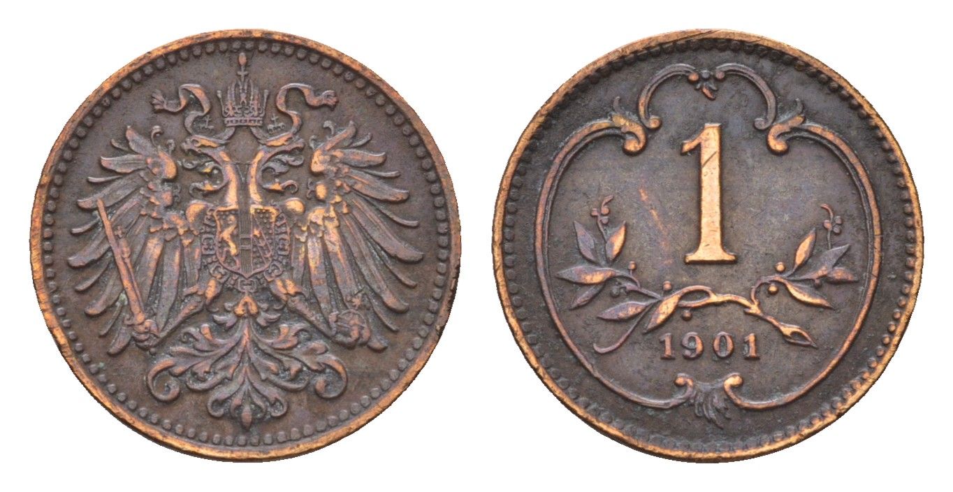 Австрия 1 грош 1901 Франц Иосиф I (1848-1916) KM 2800 бронза 73-1522