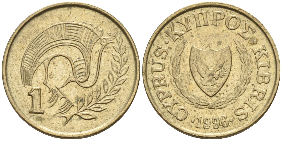 Кипр 1 цент 1996 KM 53.3 никель латунь 4174-1166