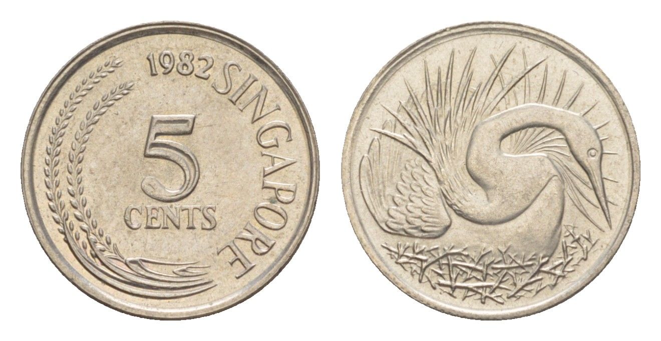 Сингапур 5 центов 1982 KM 2 медно-никель 4640-546