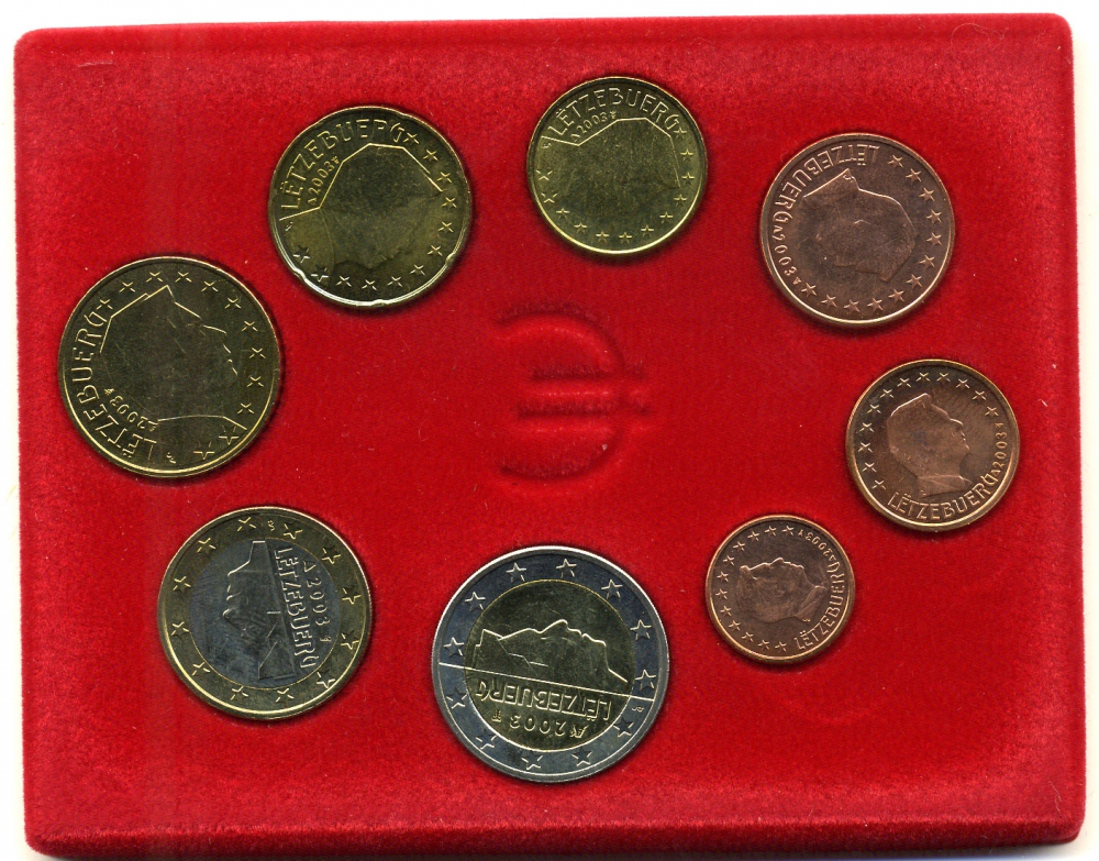 Люксембург евронабор из 8 монет 2003 в пластике UNC 5-4-1-31