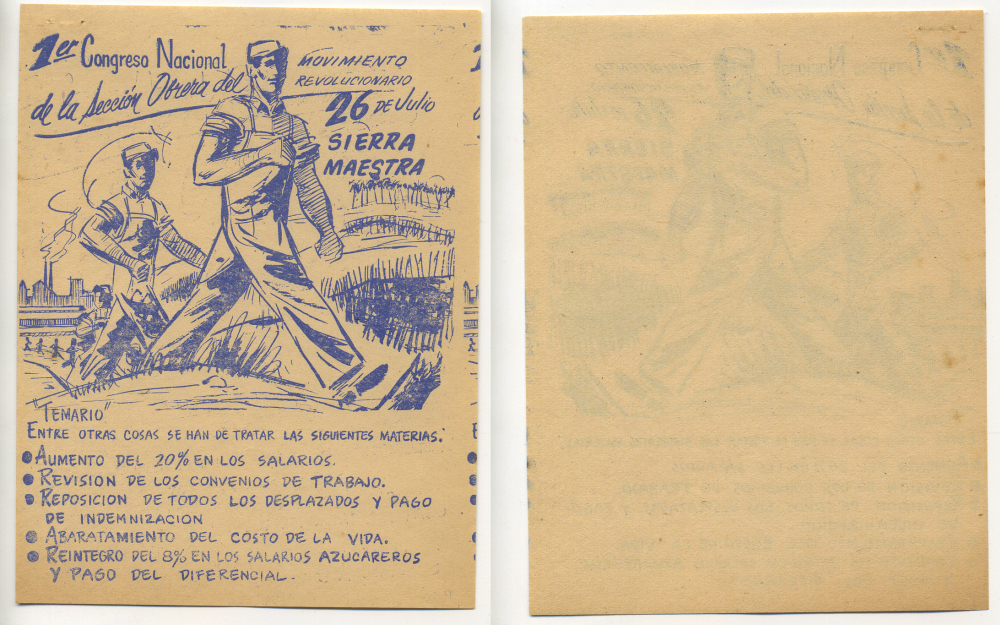 Куба рекламная листовка ND "Все на 1-ый Национальный конгресс 26 июля" , темы конгресса   бумага  UNC (пресс) 504-7-2-2