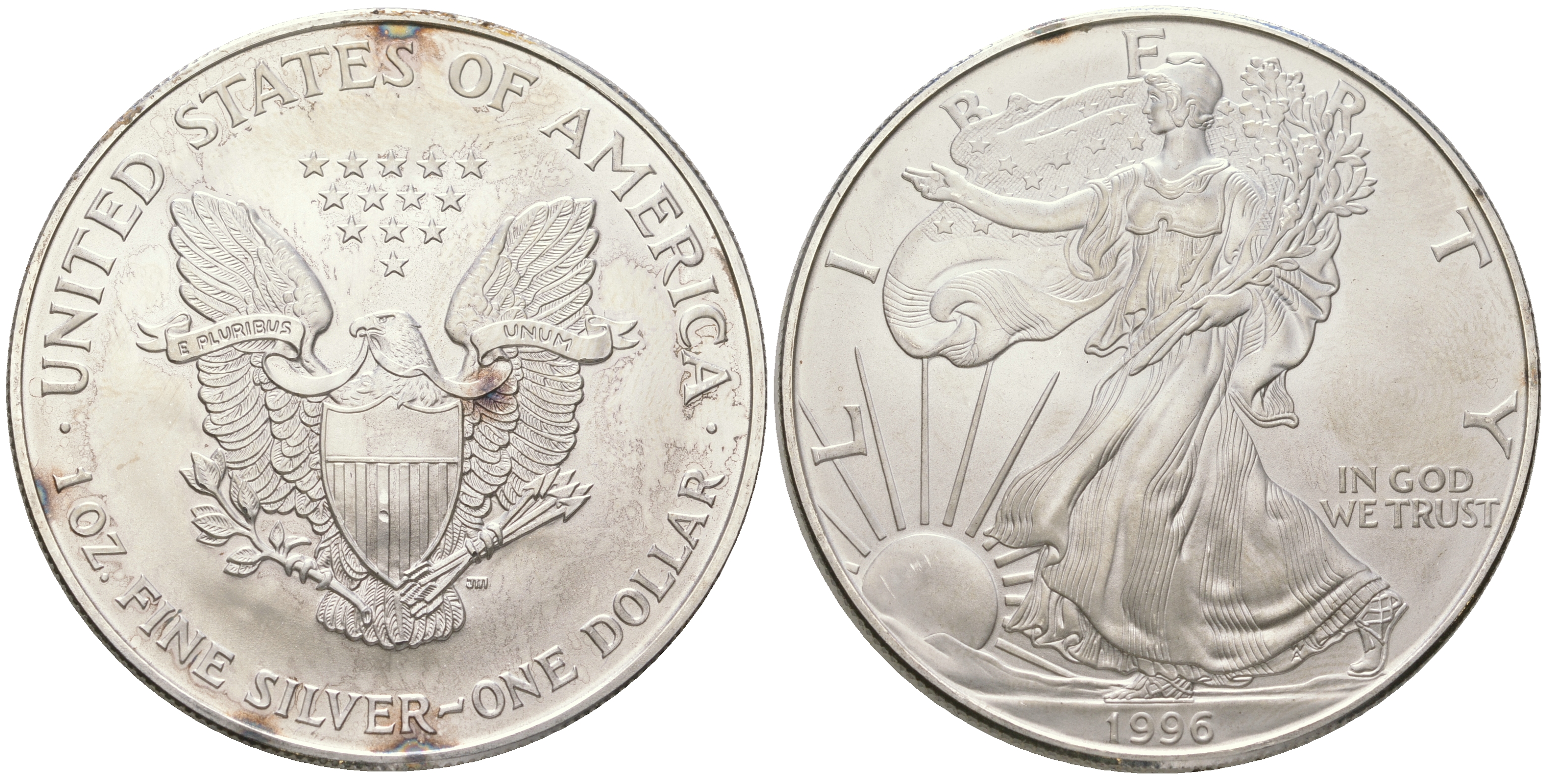 США 1 доллар 1996 шагающая свобода KM 273 серебро UNC   4552-722