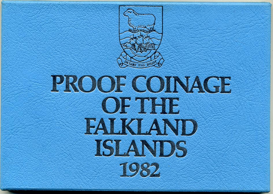 Фолклендские острова набор из 8 монет  1982 в оригинальной пластиковой упаковке, с сертификатом, тираж 5000 экземпляров KM PS 5   PROOF  00-00-00