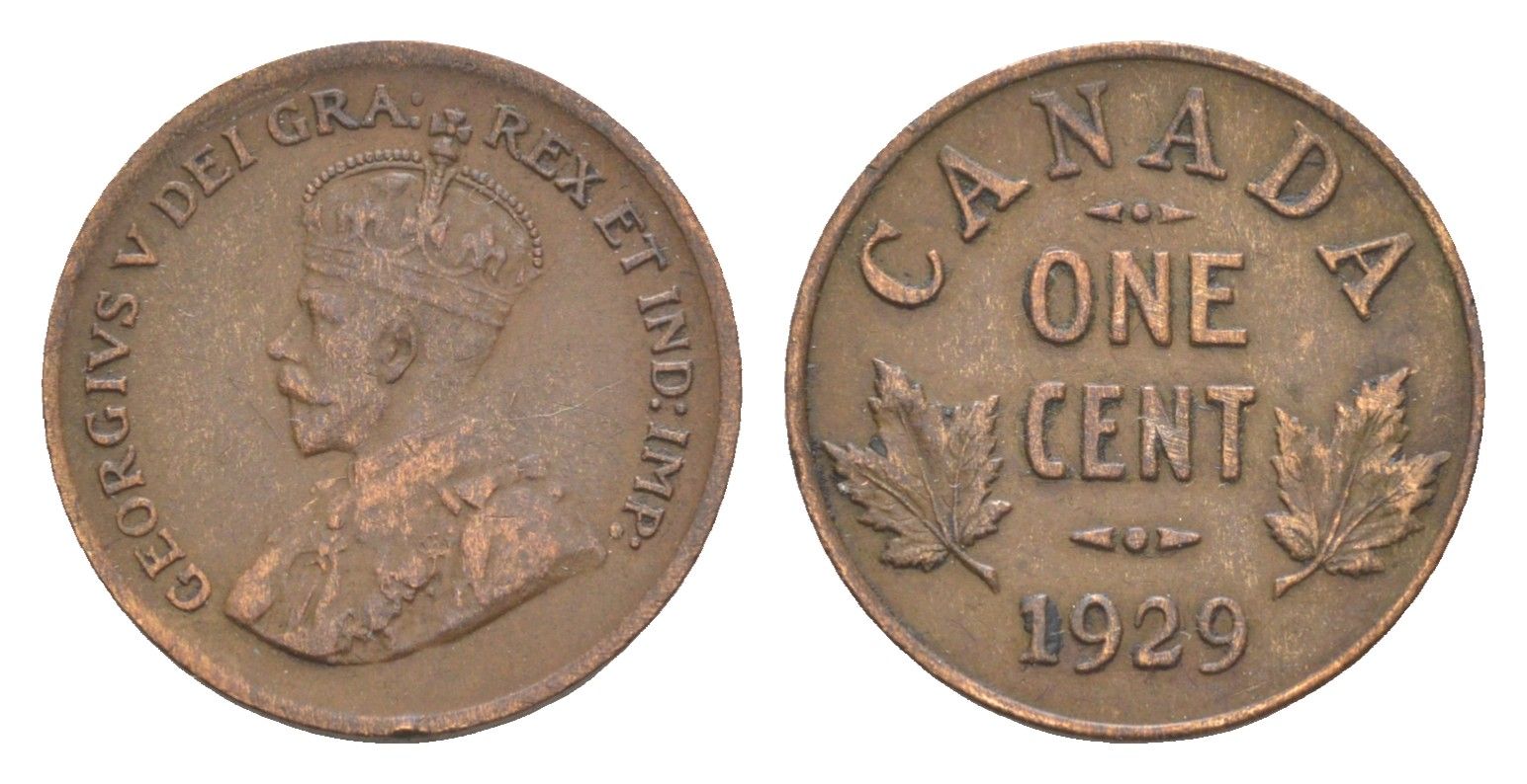 Канада 1 цент 1929 Георг V (1910-1936) KM 28 бронза 4651-332