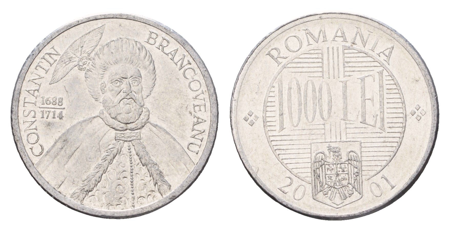 Румыния 1000 леев 2001 Константин Брынковяну (1654-1714) KM 153 алюминий 4703-815