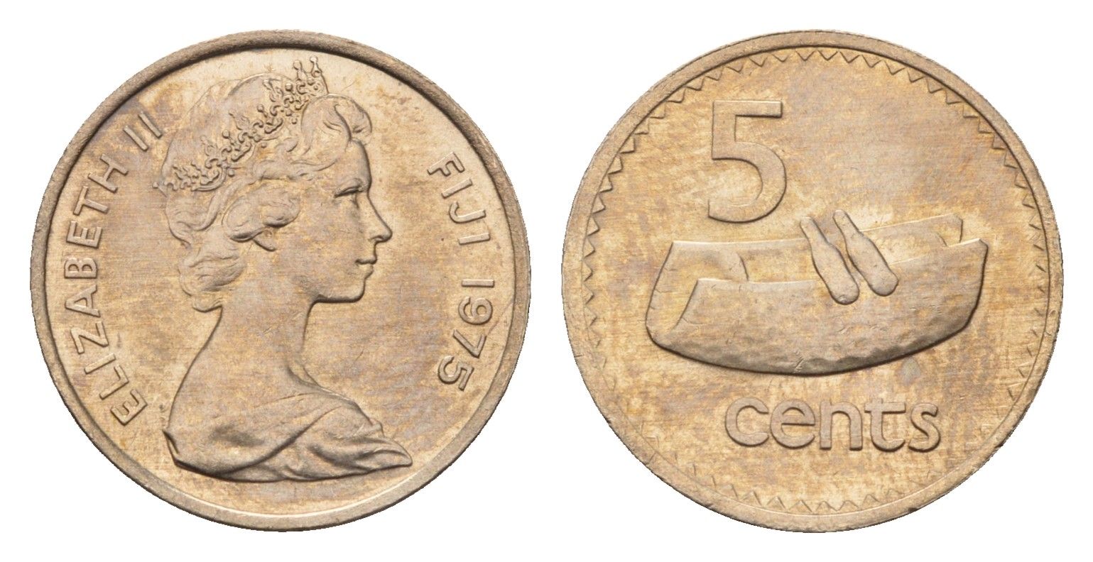 Фиджи 5 центов 1975 KM 29 медно-никель UNC 4687-1148