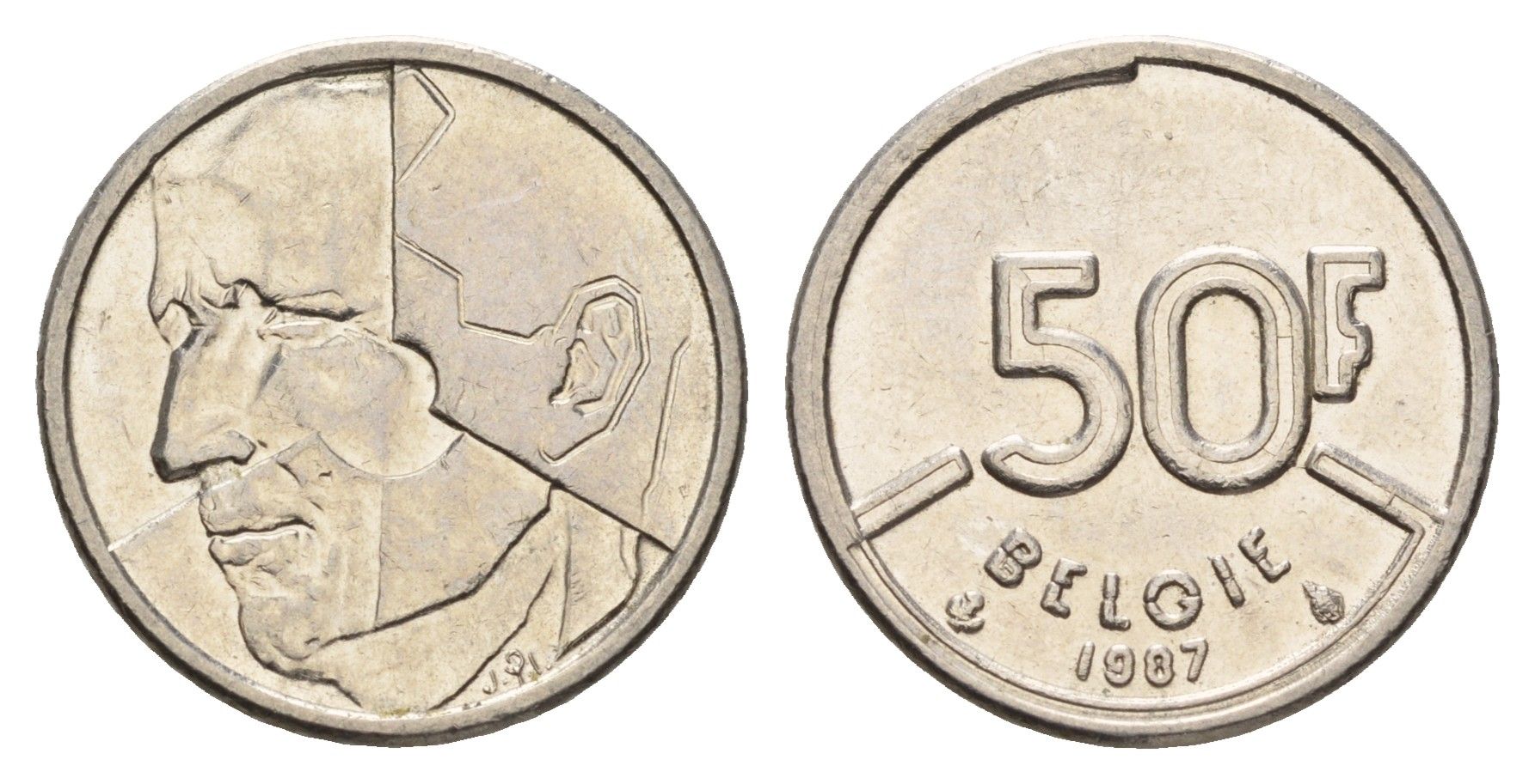 Бельгия 50 франков 1987 Belgie, Бодуэн I (1951-1993) KM 169 никель 3459-912