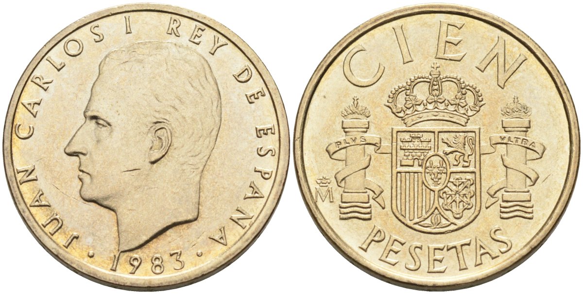 Испания 100 песет 1983 Хуан Карлос I (1975-2014) KM 826 алюминиевая бронза 4583-935