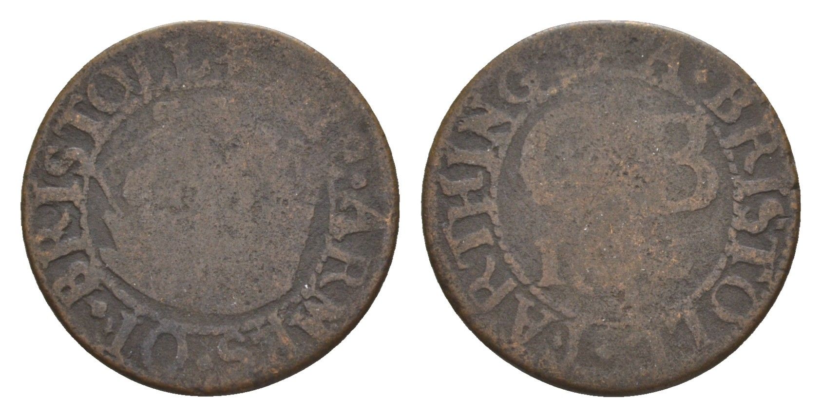 Англия, Бристоль 1 фартинг 1652 Withers 12 медь 4659-113