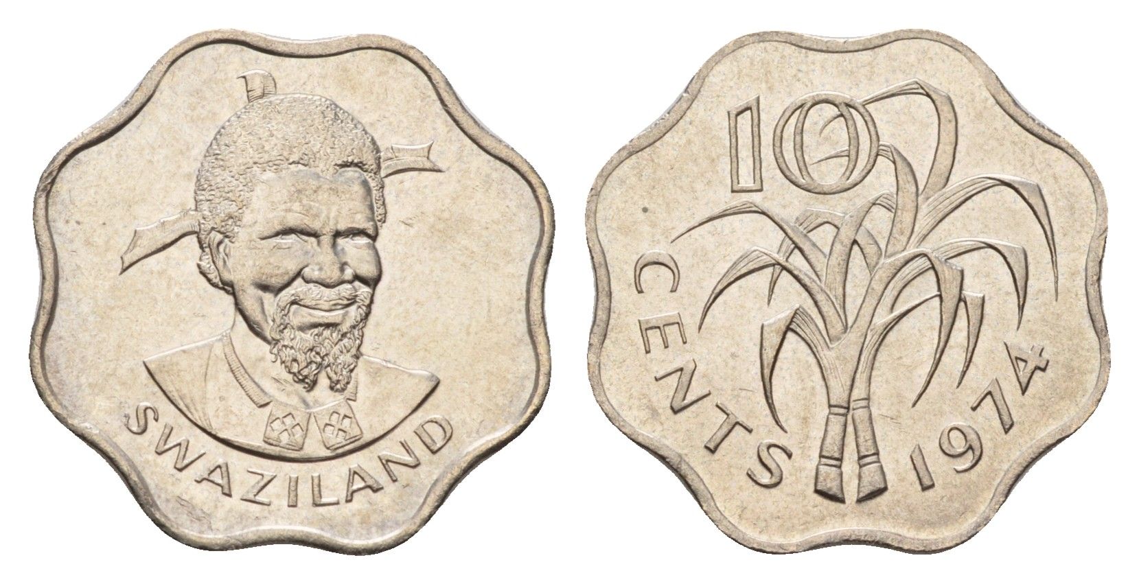 Свазиленд 10 центов 1974 KM 10 медно-никель UNC 4674-1253