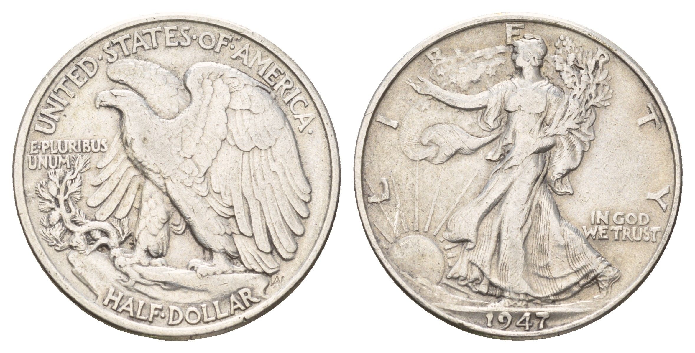 США 1/2 доллара (50 центов) 1947 KM 142 серебро 3711-1243