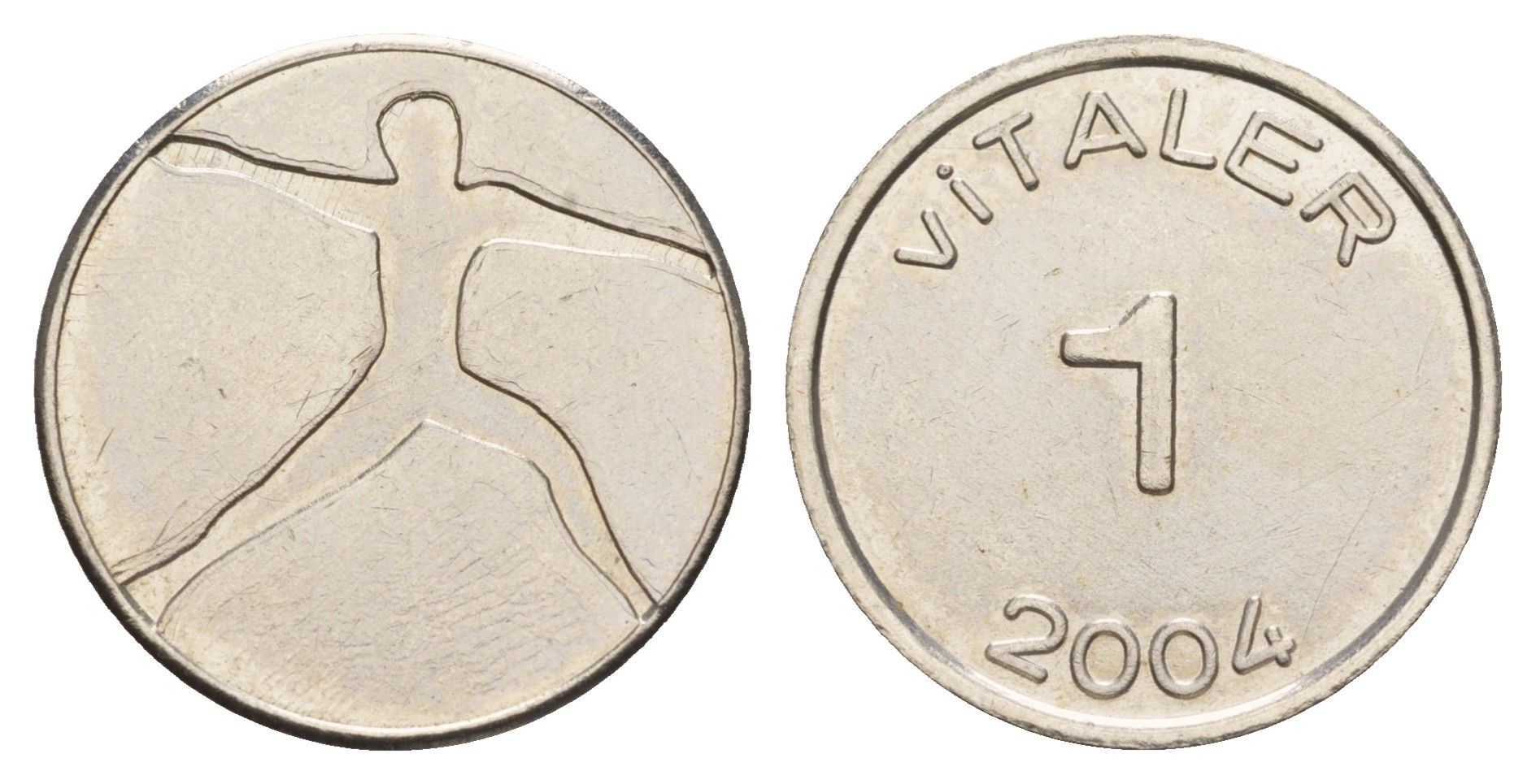 Германия 1 виталер 2004 диаметр 23 мм, вес 8,3 гр медно-никель aUNC 4656-524