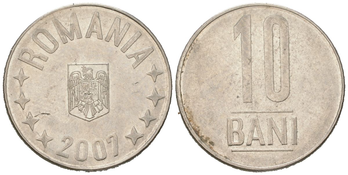 Румыния 10 бань (бани) 2007 KM 191 сталь плакированная никелем 4618-454