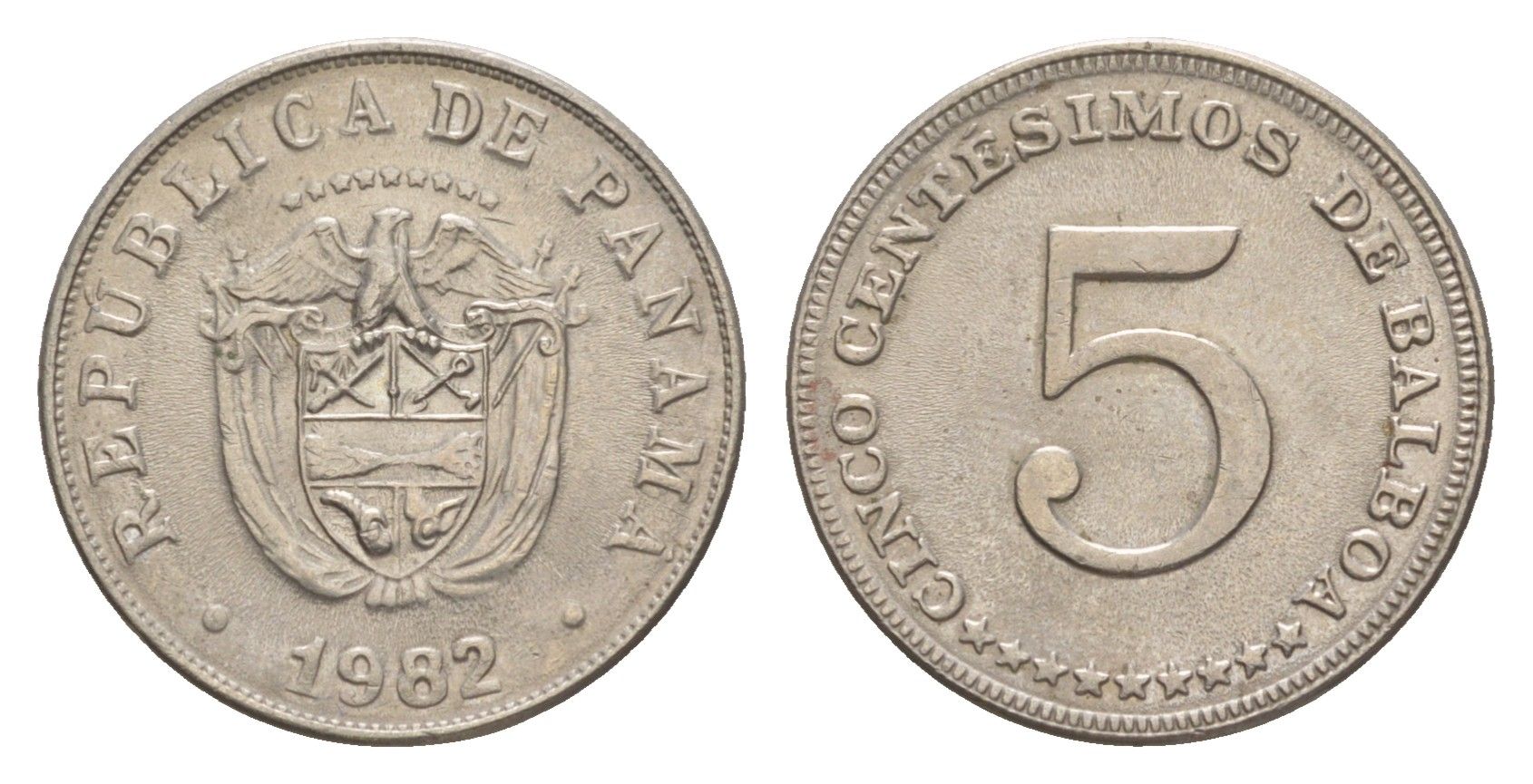 Панама 5 сентесимо 1982 KM 23.2 медно-никель UNC 4643-1258