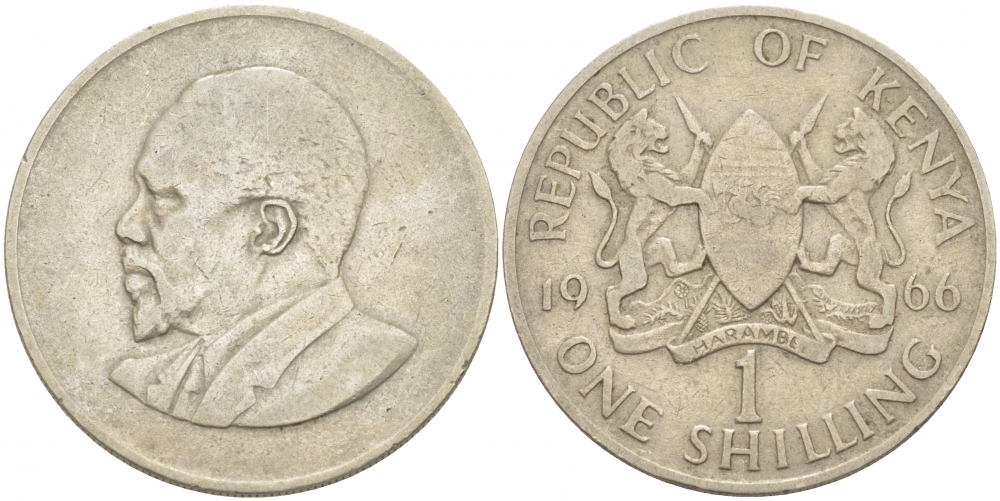 Кения 1 шиллинг 1966 Джомо Кениата KM 5 медно-никель 213-811
