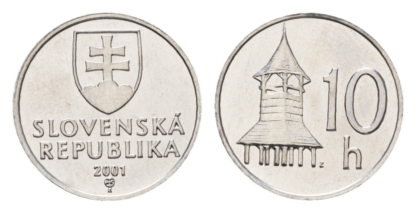 Словакия 10 геллеров 2001 KM 17 алюминий UNC 4158-1041