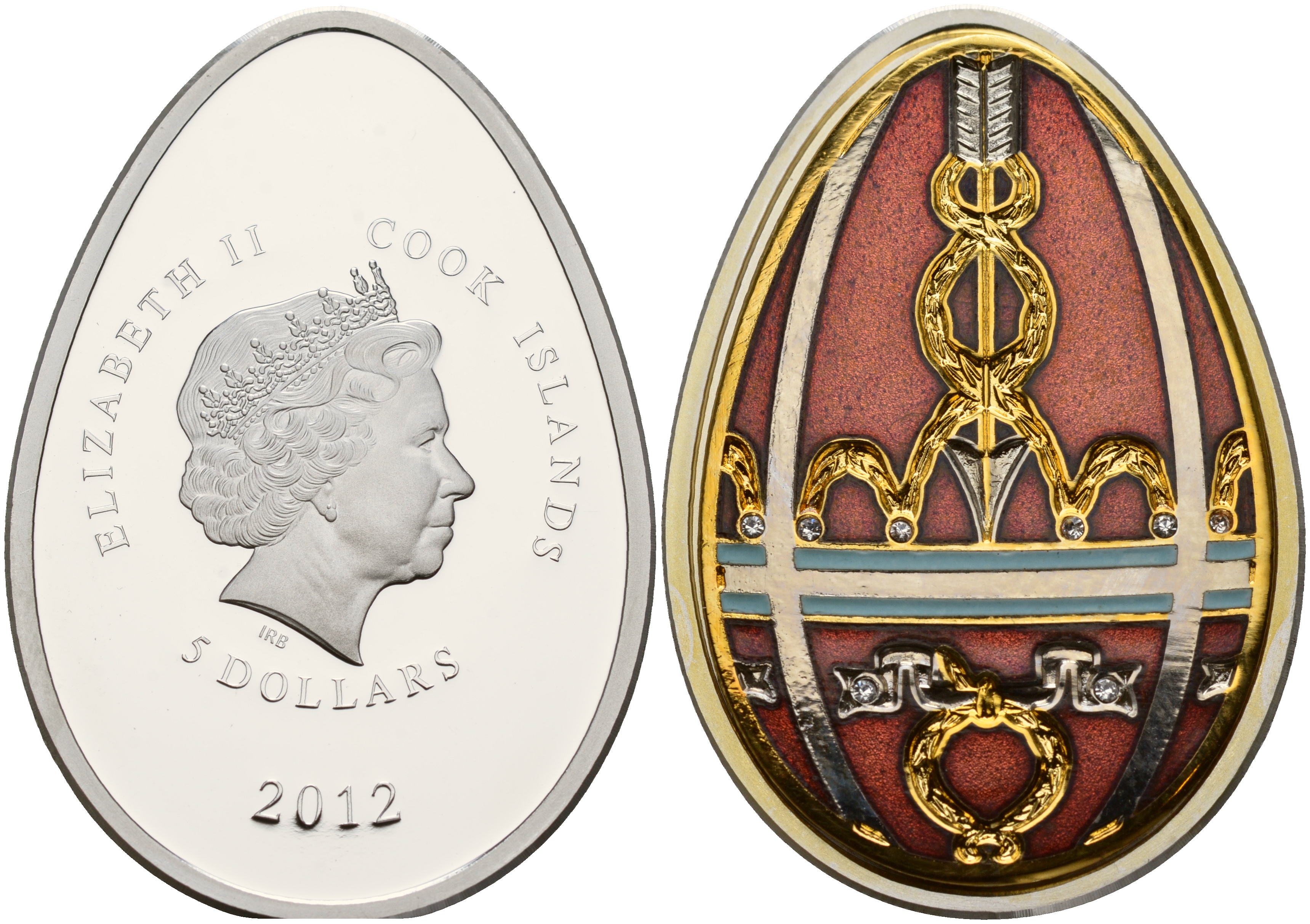 Палау 3 монеты по 5 долларов 2012 яйца Фаберже, цветная эмаль, позолота серебро PROOF 1065-1-11