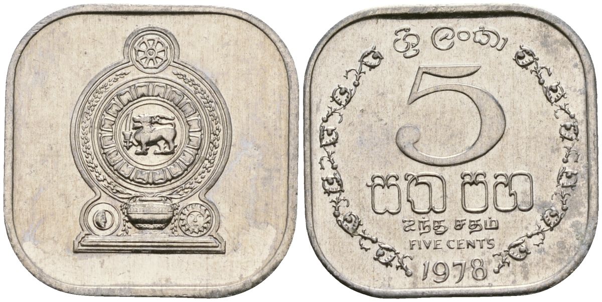 Шри-Ланка 5 центов 1978 KM 139a алюминий 4136-654