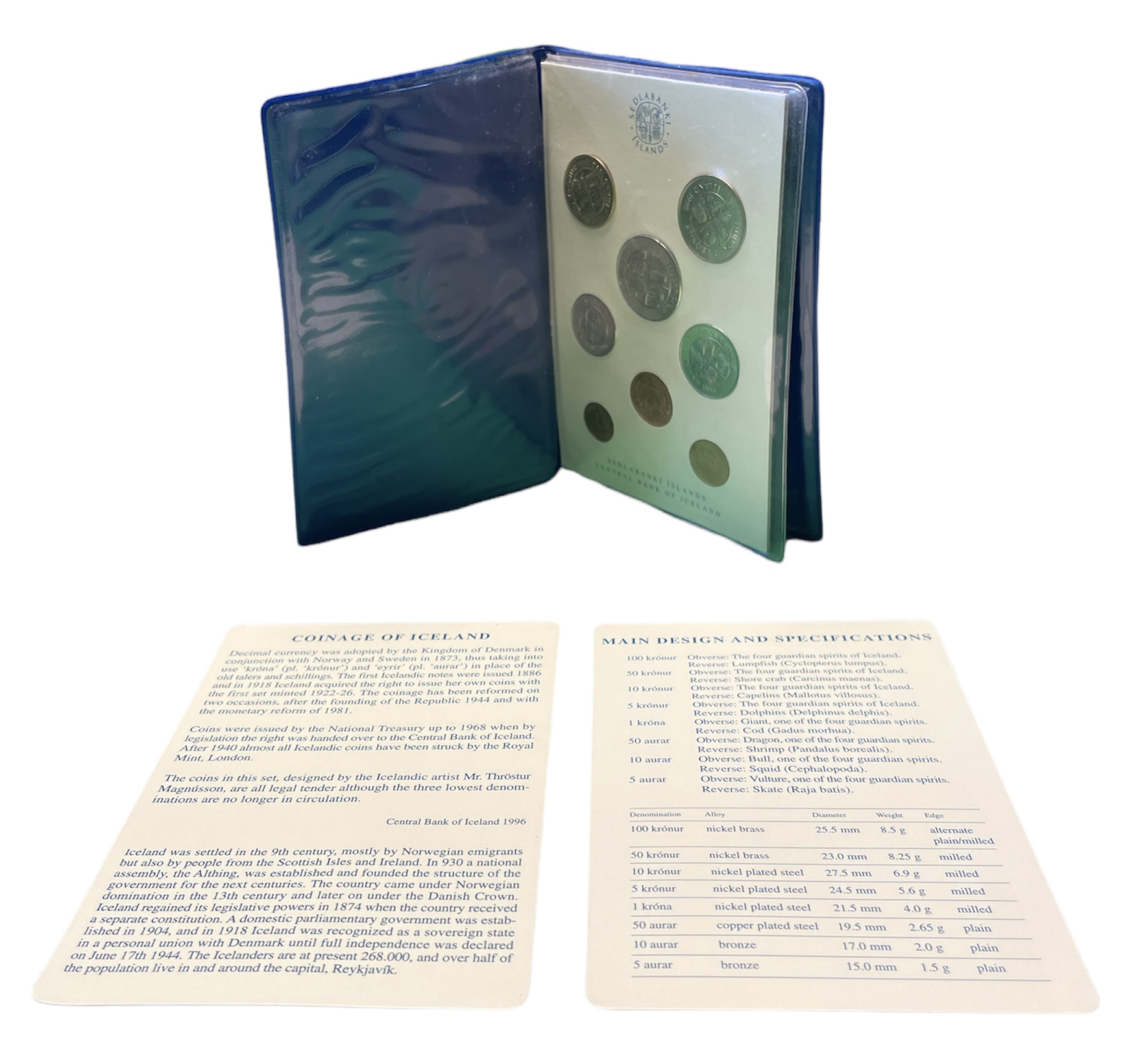 Исландия госнабор из 8 монет 1981-1996 UNC 3-4-1-52